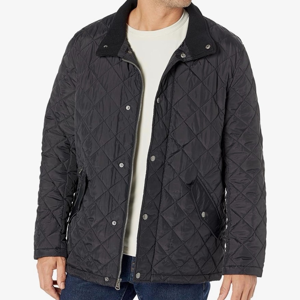 Cole Haan Men's Quilted Nylon Barn Jacket Black NWT Medium